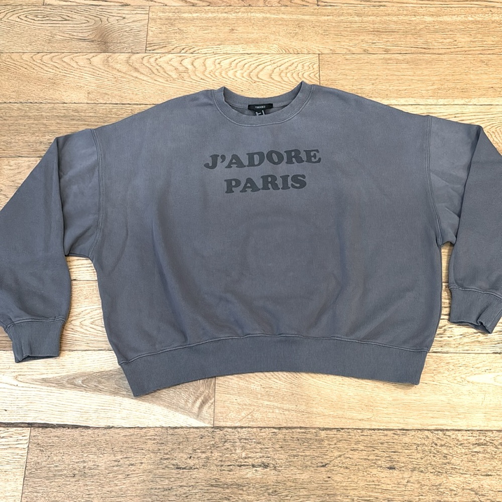 Forever 21 Grey J’adore Paris Sweatshirt